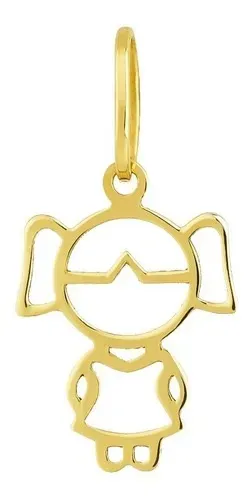 Pingente Ouro 18k Menina Ou Menino 18mm 0.70 Gramas