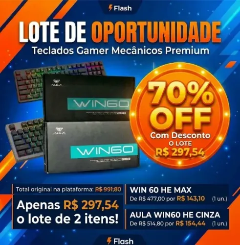 Lote de Oportunidade da Flash - Teclados Gamer Mecânicos Premium