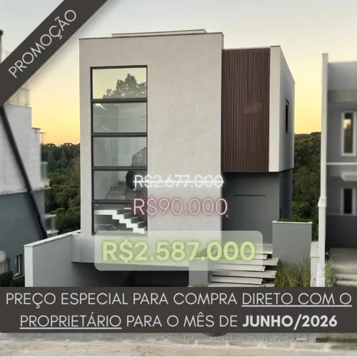 Casa em condomínio fechado | 3 Suítes | 291 m2 - Pilarzinho Curitiba