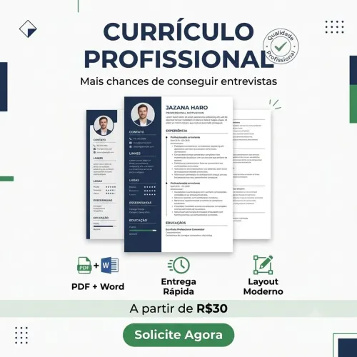 Criação de Currículo Profissional | PDF e Word
