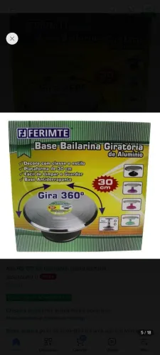 Base bailarina giratória 30 cm Ferimte de alumínio fundido