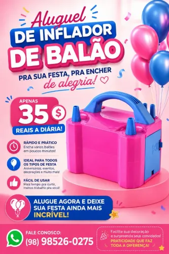 Aluguel bomba de encher balão