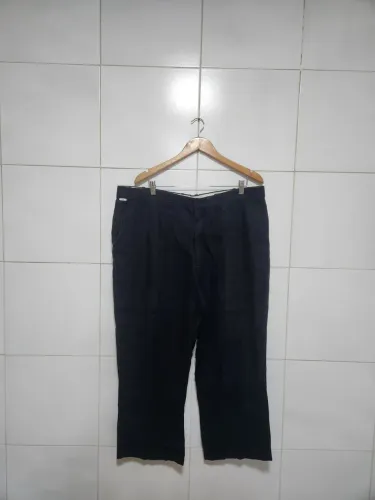 Calça de linho preta Wolens 52