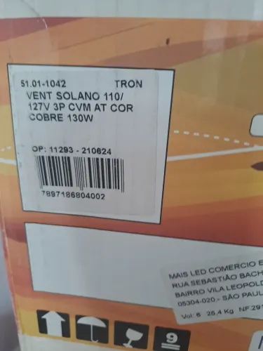 Ventilador de teto Tron Solano 110/127 V - Praticamente novo