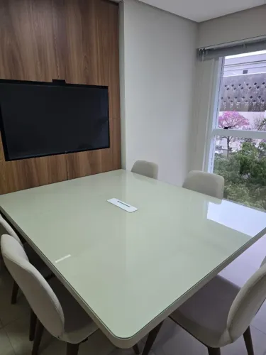 Mesa Executiva/Sala - Vidro Temperado - Marcenaria Alto Padrão