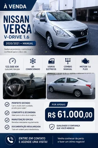 Nissan Versa V-drive 1.6 16V Flex MEC 2021