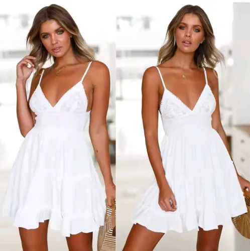 Vestido de verão branco Novo