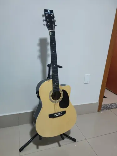 Violão Acústico Harmonics GE-21 Destros Cordas Aço Natural Verniz