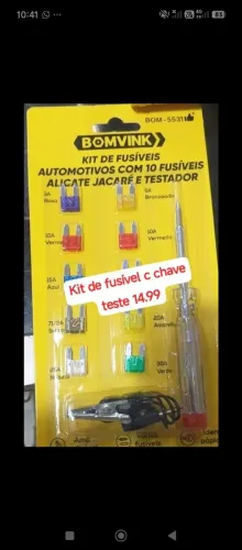 Kit 10 fusíveis 01 chave Teste