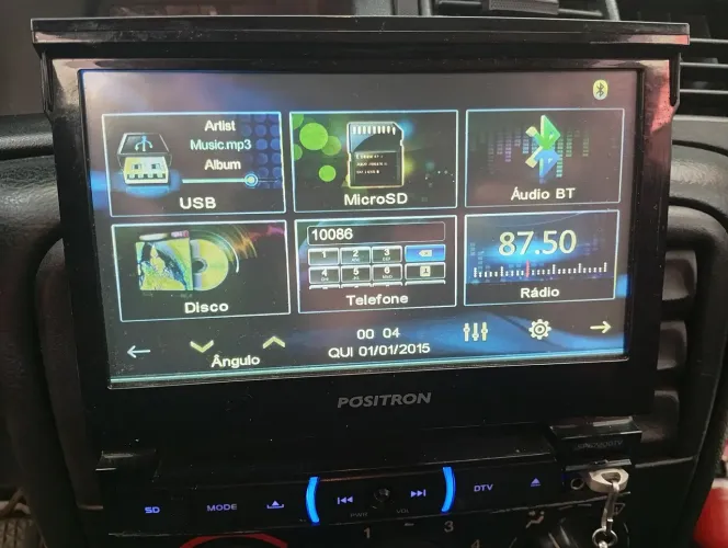 Dvd retrátil pósitron bluetooth tv 399
