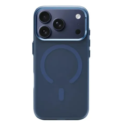 Capinha Anti Impacto i Phone 17 Pro Magnética Azul Fosca