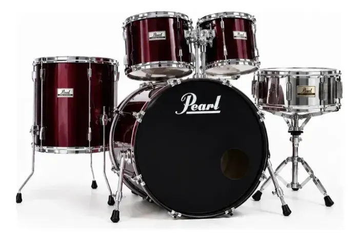 Bateria Pearl Export | Bumbo 22 C/ Ferragens | Pedal | Bordô