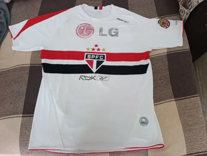 CAMISA SÃO PAULO FC 2006 REEBOK ORIGINAL DE ÉPOCA PATCH LIBERTADORES TAMANHO G #5 RARA