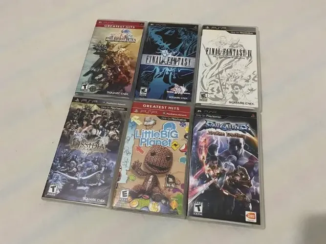Lote de Jogos PSP Originais - Final Fantasy, Soul Calibur e +