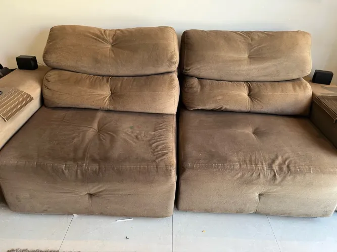 Sofá retrátil em tecido suede 260 X 100