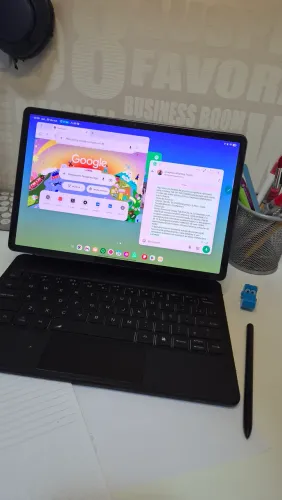 Galaxy Tab S9+ 5G 256GB Graphite + S Pen + Capa Teclado Bettdow (Completo!)