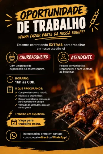 Vaga para extra !