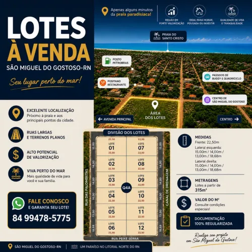 Lotes à Venda em São Miguel do Gostoso-RN | Próximo à Praia do Santo Cristo