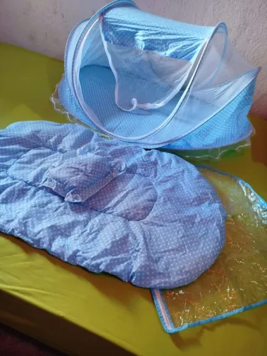 Berço Portátil Infantil com Mosquiteiro Pop-Up Azul-Proteção e Praticidade! !!!ACEITO !!!