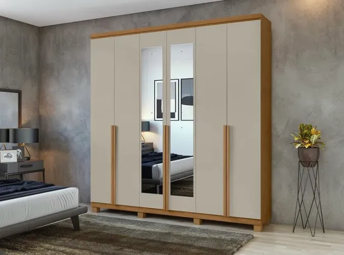Guarda Roupa Alonzo Lopas 100% MDF, 06 Portas e 04 Gavetas - Entrega Imediata;