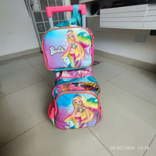 Mochila escolar infantil com lancheira