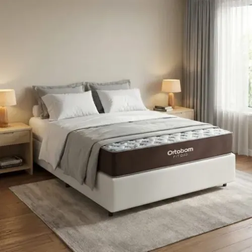 *Colchão Casal Fit 17cm D33 + Base Simples Pronta Entrega.