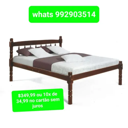 Cama casal madeira eucalipto 138x188 ## 10x sem juros no cartão 