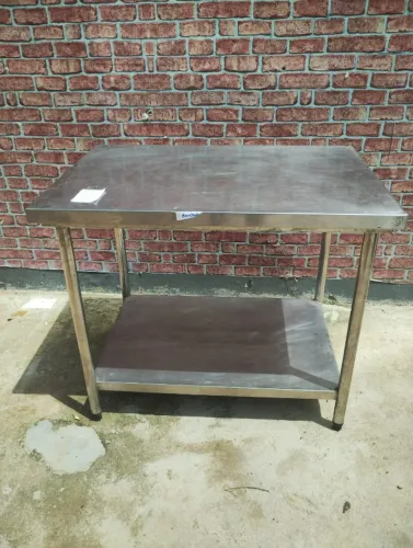 Bancada Inox Profissional 100x70 cm com Prateleira - Cozinha Industrial