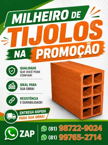 Tijolos direto da fábrica 