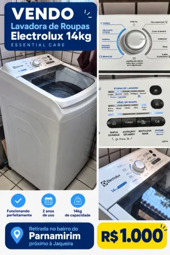 Máquina de Lavar Electrolux 14kg