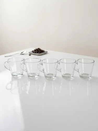 Xícaras de Café em Vidro Transparente (Kit Completo - 5 unidades)