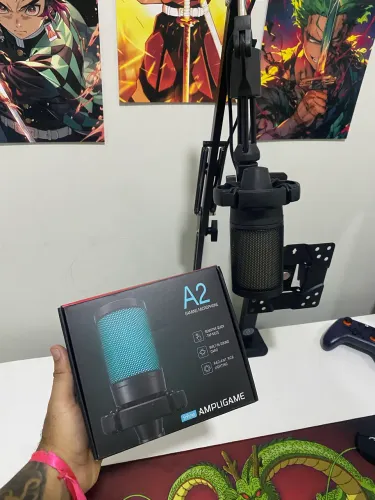 Microfone fifine rgb + suporte 