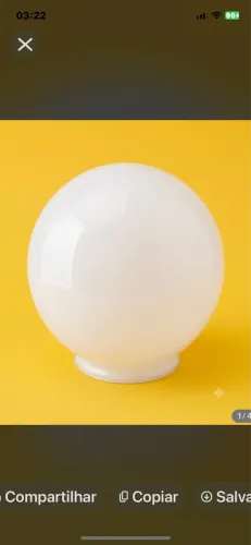 Globo de vidro leitoso p abajur ou teto