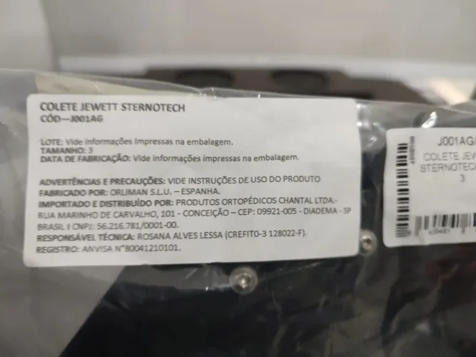 Vende-se Colete Jewett Sternotech