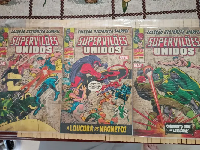 Coleção histórica Marvel SUPERVILÕES UNIDOS 3 volumes lacrados