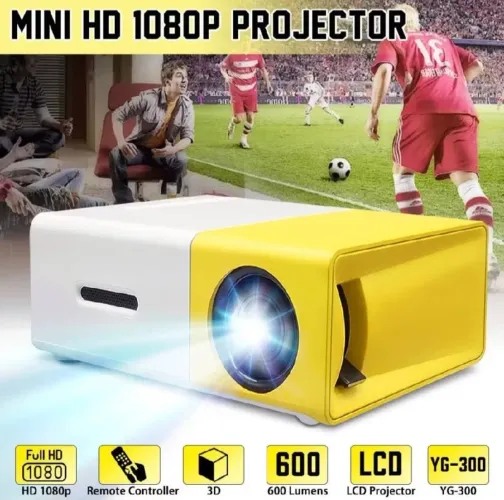 Mini Projetor Portátil Led 1080p 600 Lúmens Hdmi YG300