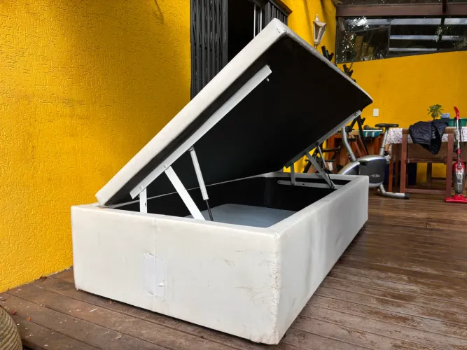 Cama Baú Box solteiro Ortobom - Reforçada e Espaçosa (bom estado)