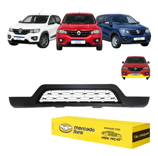 Spoiler Inferior Dianteiro Renault Kwid 2017 18 19 20 A 2022 Preto