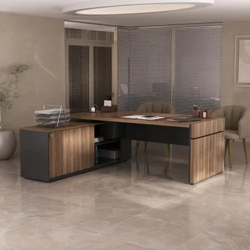 Mesa de escritório em L Artany - Estação Diretoria - Tamburato