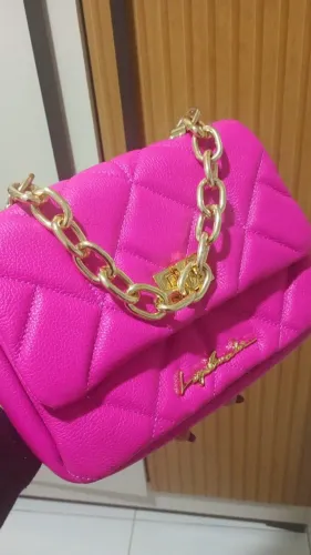 Bolsa Luiza Barcelos corrente rosa 
