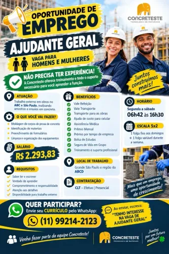 Ajudante - Construção Civil | Santo André/SP