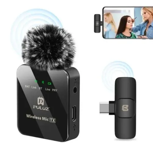 Microfone de lapela Bluetooth tipo C 