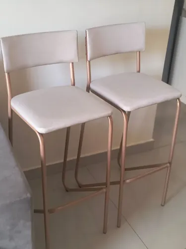 Promoção! Duas Banquetas Altas Carraro Areia Rosê - R$300 (cada por R$150)<br>