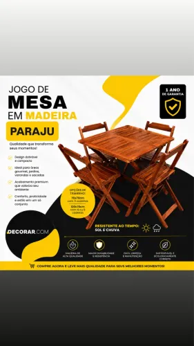 Mesas e cadeiras dobráveis madeira Paraju - para bares e restaurantes