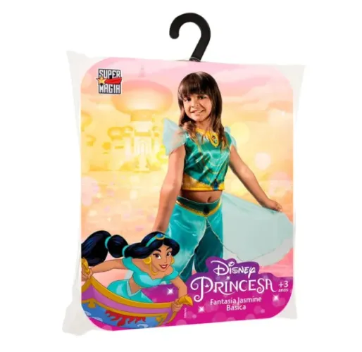 Novabrink Super Magia Fantasia Jasmine Clássica Tam G (9 a 12 anos)