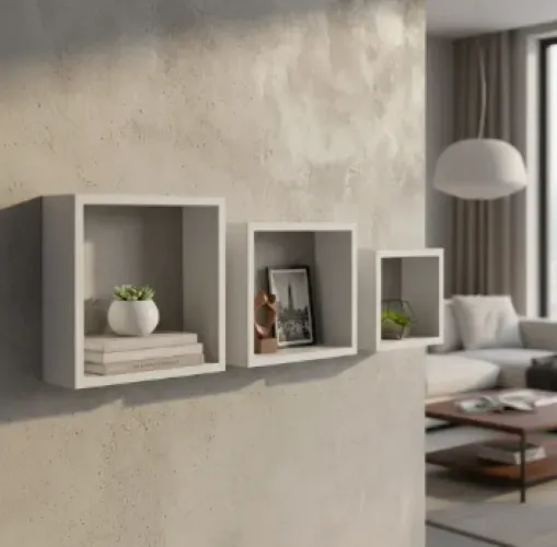 Kit Trio Nicho Branco Quadrado D-Core Mdf Branco Novo