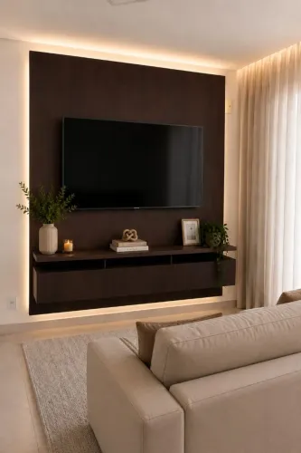 Painel para TV com Rack suspenso