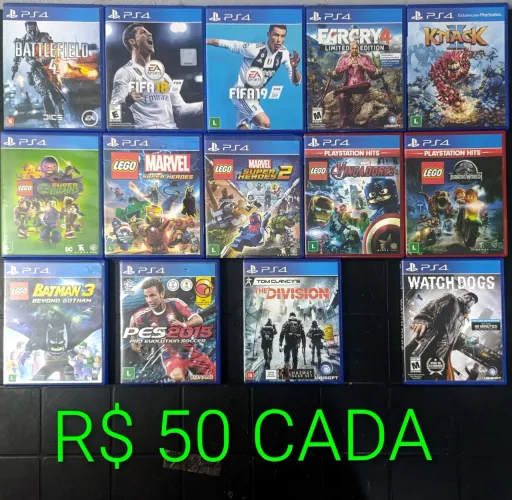 50 cada Jogo PS4 - Ac cartão e Olx pay temos outros jogos