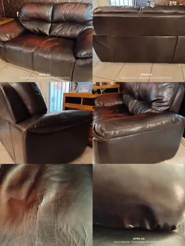 Vendo sofá de Couro legítimo de 2 lugares