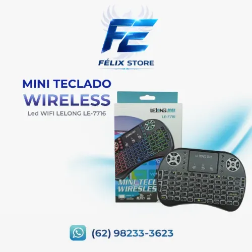 Mini Teclado Wireless Lelong Le-7716 Com Led E Touchpad Goiânia